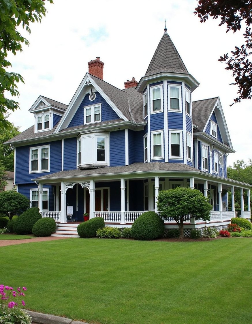 Victorian homes exterior - Sophisticated Victorian Home Exterior in Massachusetts - This Massachusetts Victorian home boasts a sophisticated deep...