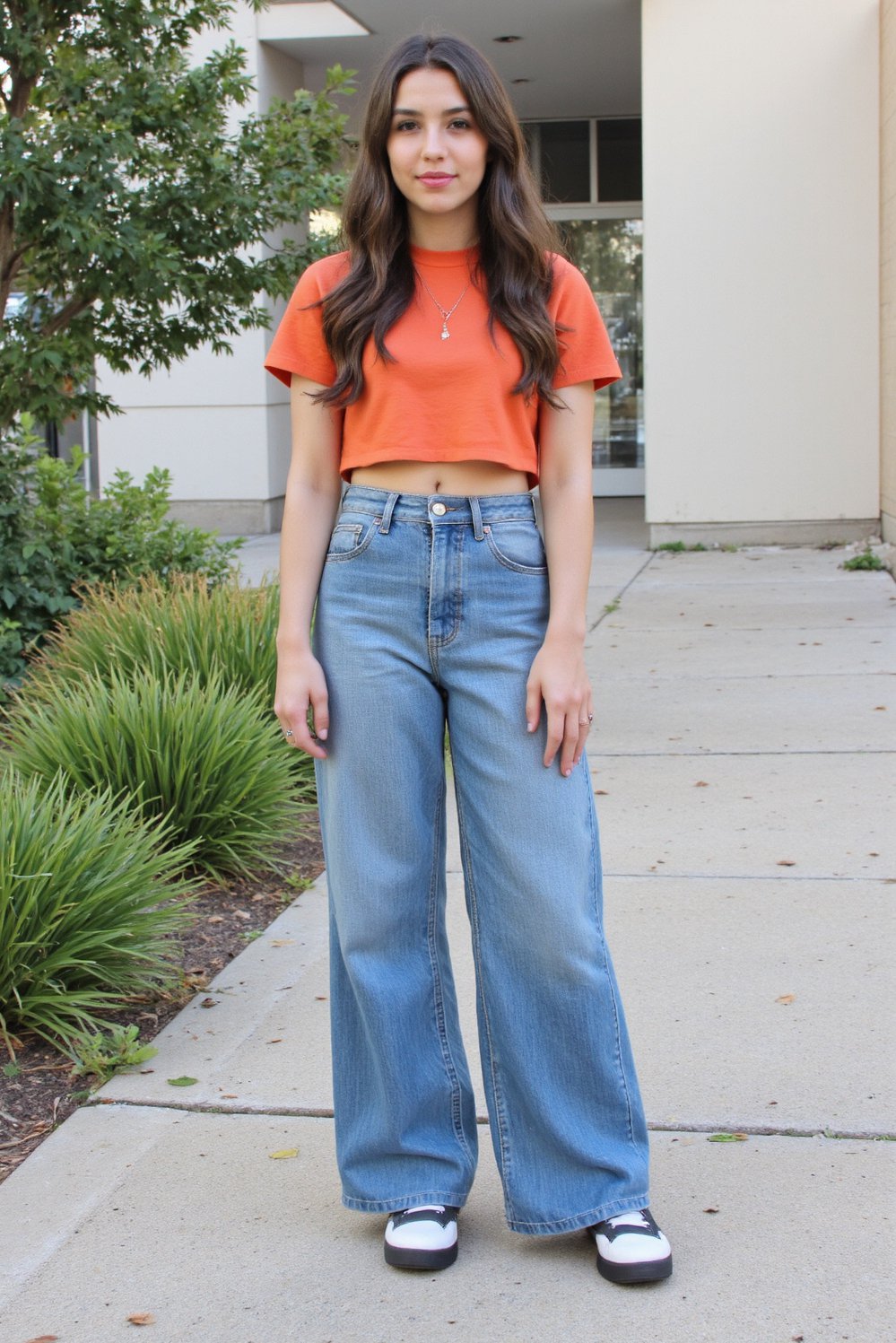 graduation outfit ideas - Trendy Graduation Outfits: High-Waisted Jeans & Crop Top - Graduation outfit inspo! High-waisted wide-leg jeans and a...