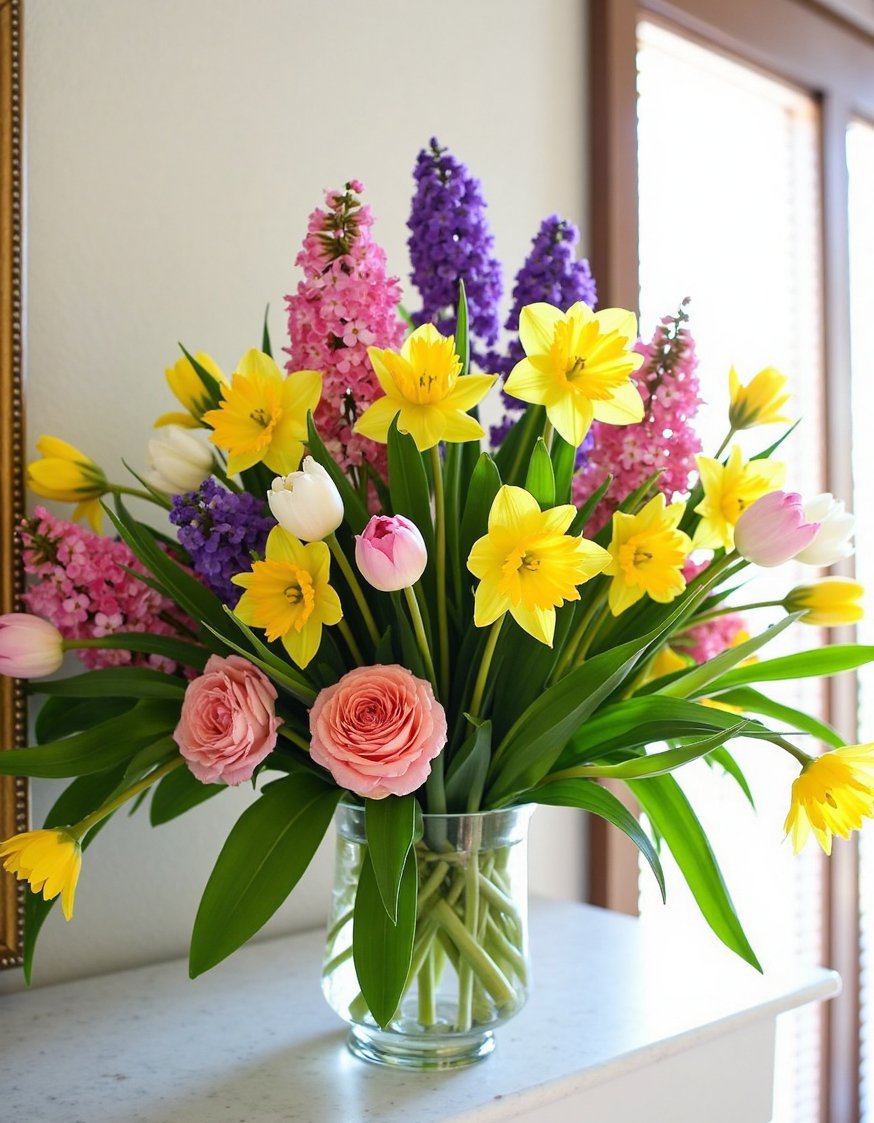 Spring mantel decor ideas - Spring Mantel Decor: Blooming Floral Cascade - Spring mantel decorating ideas don't get much brighter...