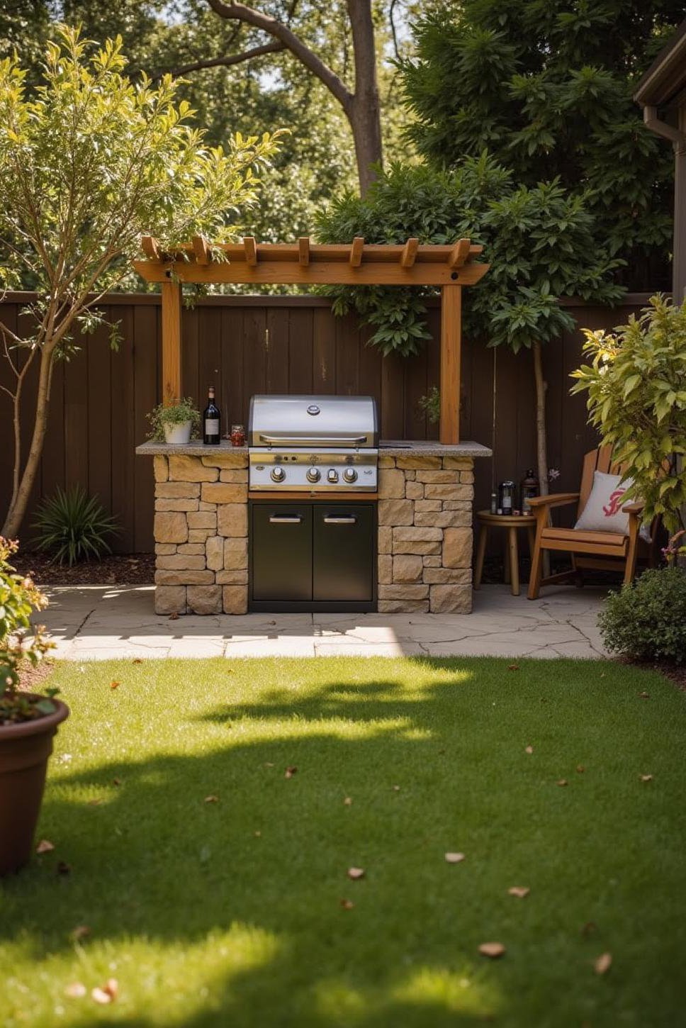 Built-in BBQ Grill: Backyard Oasis Grill Station