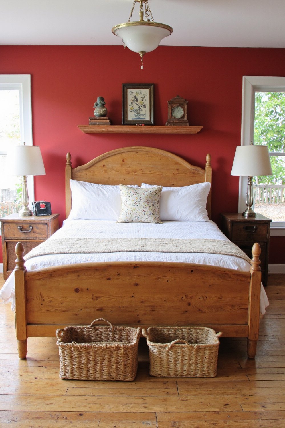 Cherry Bedroom Ideas - Rustic Red Bedroom: Cherry Wood & Woven Accents - Create a serene cherry bedroom. I love the...