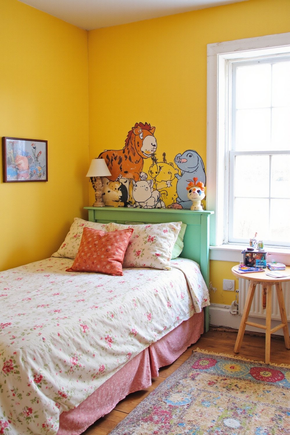 bedroom color combination ideas - Sunny Yellow & Pastel Bedroom Color Scheme - This sunny yellow bedroom is perfect for kids!...