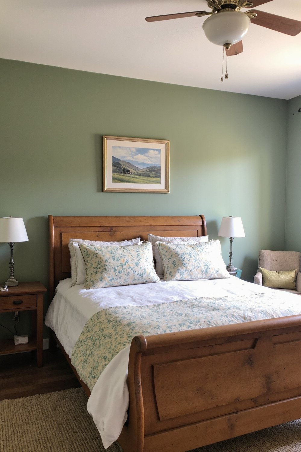 Sage Green Home Decor Ideas - Sage Green Bedroom: Modern Meets Traditional - Sage green bedroom: a tranquil, transitional space. Modern...