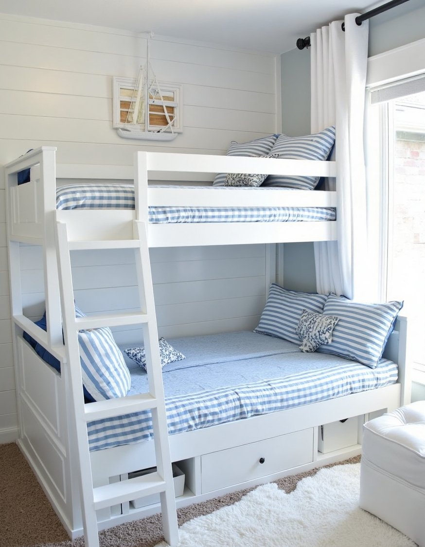 Blue and white girls bedroom - Coastal Blue and White Preteen Girls Bedroom - Sweet dreams in this blue and white girl's...