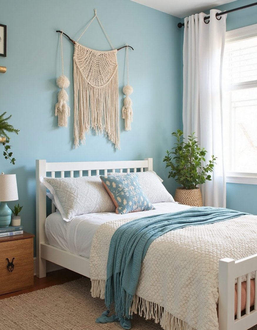 Blue and white girls bedroom - Bohemian Blue & White Girls Bedroom Decor - Blue and white girls bedroom: a dreamy bohemian...