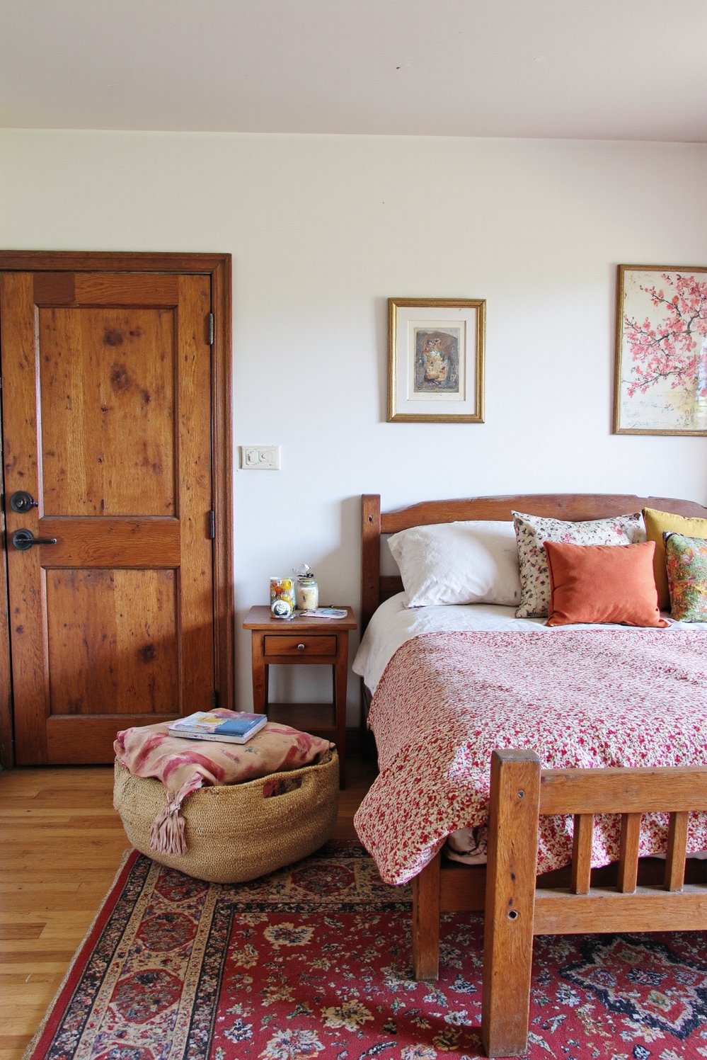 Cherry Bedroom Ideas - Bohemian Cherry Bedroom: Woven Textiles & Cherry Wood - Bohemian cherry bedroom ideas abound! This room mixes...