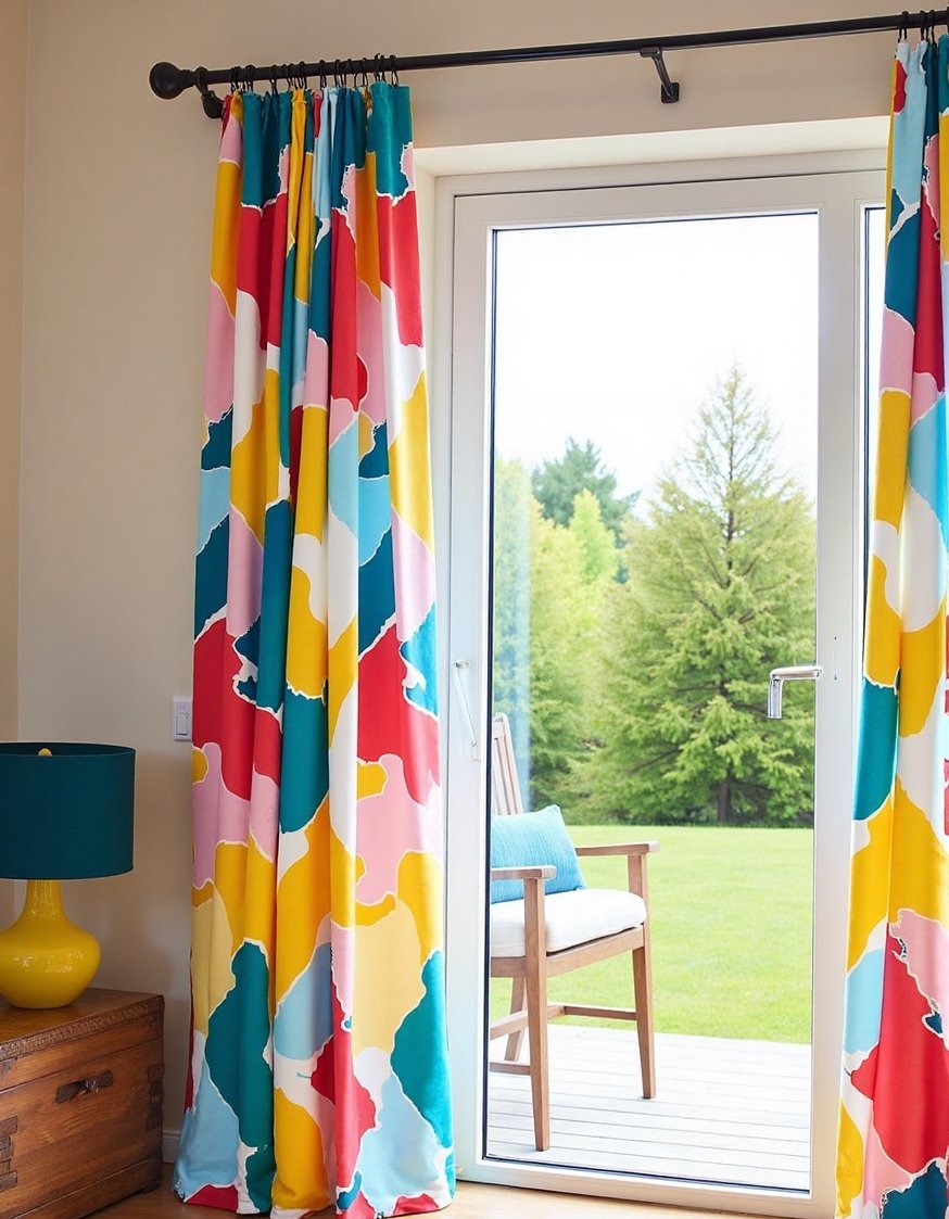 Curtains for Sliding Glass Doors - Vibrant Abstract Curtains for Sliding Glass Doors - Stylish sliding glass door curtains: Update your patio...