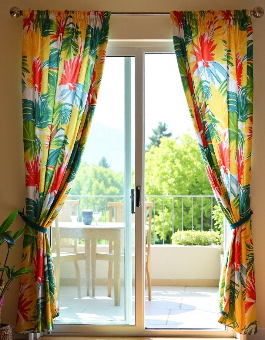 Curtains for Sliding Glass Doors - Vibrant Tropical Curtains for Sliding Glass Doors - Sliding glass door curtains: Upgrade your patio doors...
