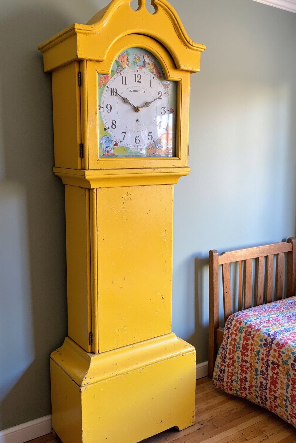 grandfather clock examples - DIY Grandmother Clock: Whimsical Child's Room Decor - This cheerful yellow grandmother clock brightens up any...