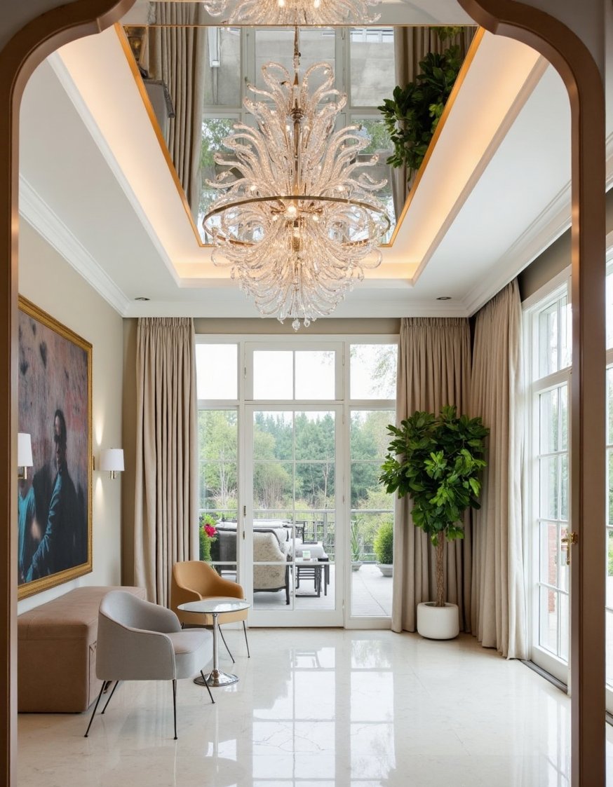 Innovative contemporary ceiling design - Mirrored Ceiling: Glamourous Contemporary Design - Mirror ceilings: a captivating way to create the...
