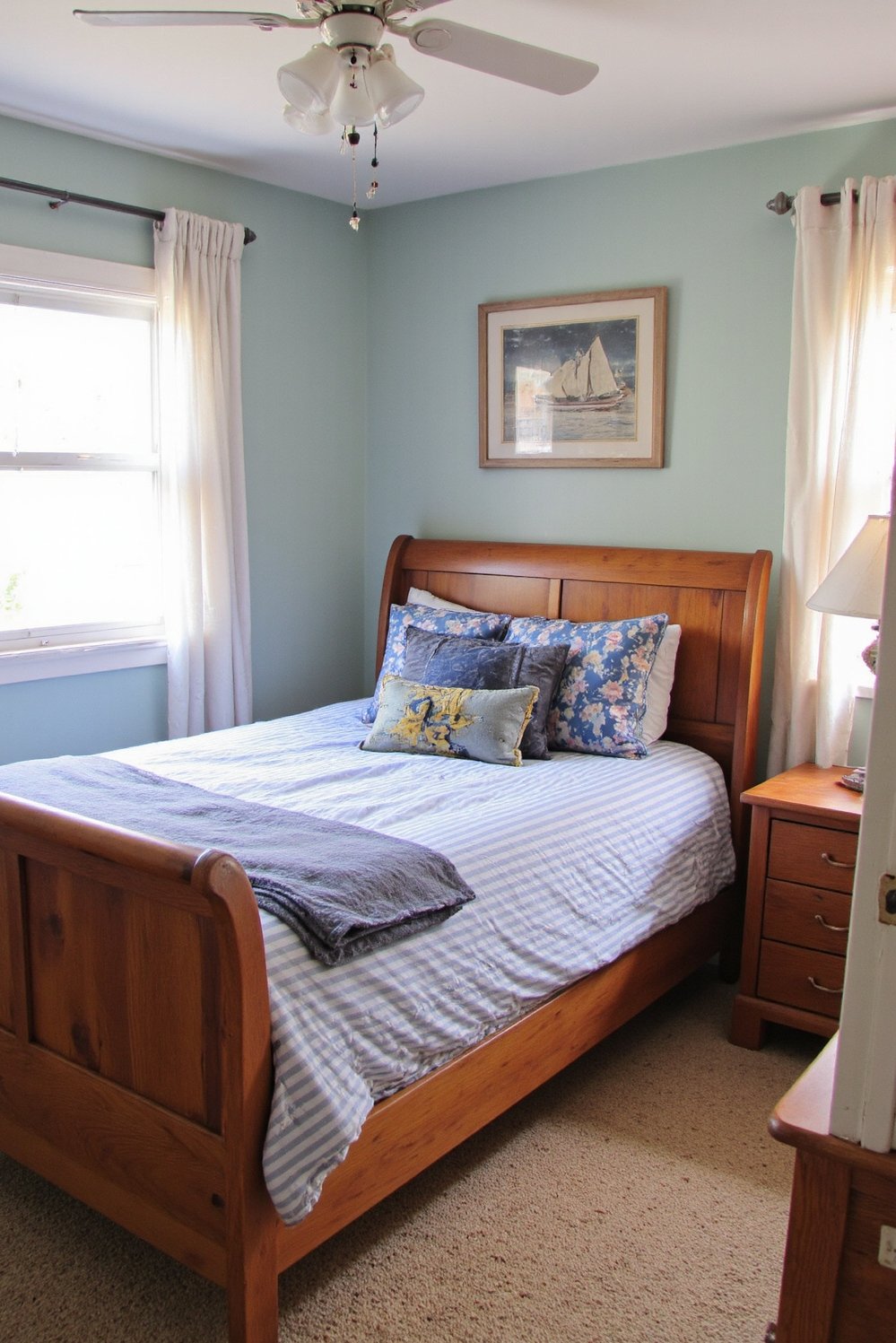Cherry Bedroom Ideas - Nautical Cherry Bedroom with Cherry Wood Furniture - This nautical cherry bedroom is a dreamy escape....