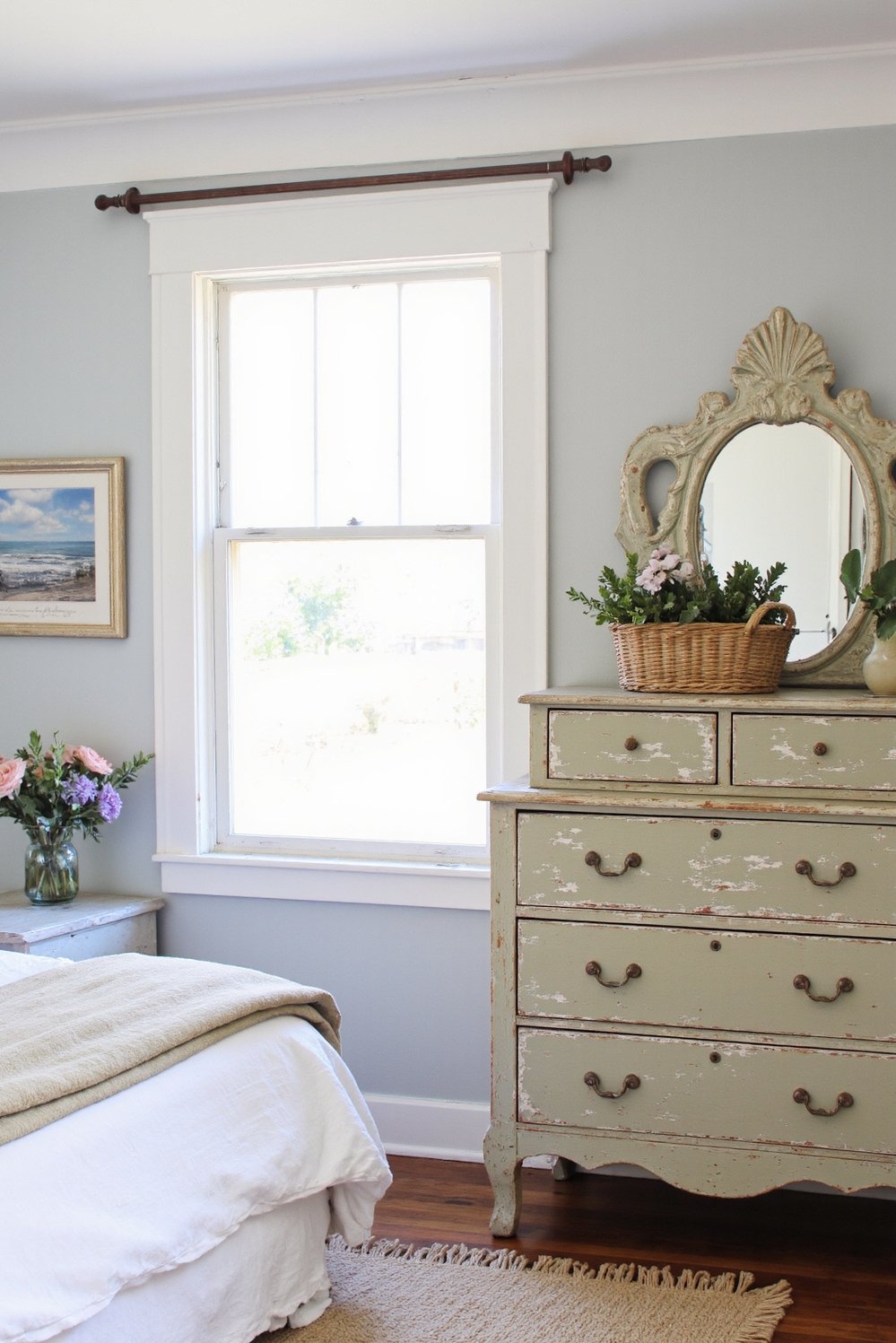 coastal cottage bedroom ideas - Coastal Bedroom with Statement Furniture - Coastal bedroom design with a statement piece. This...