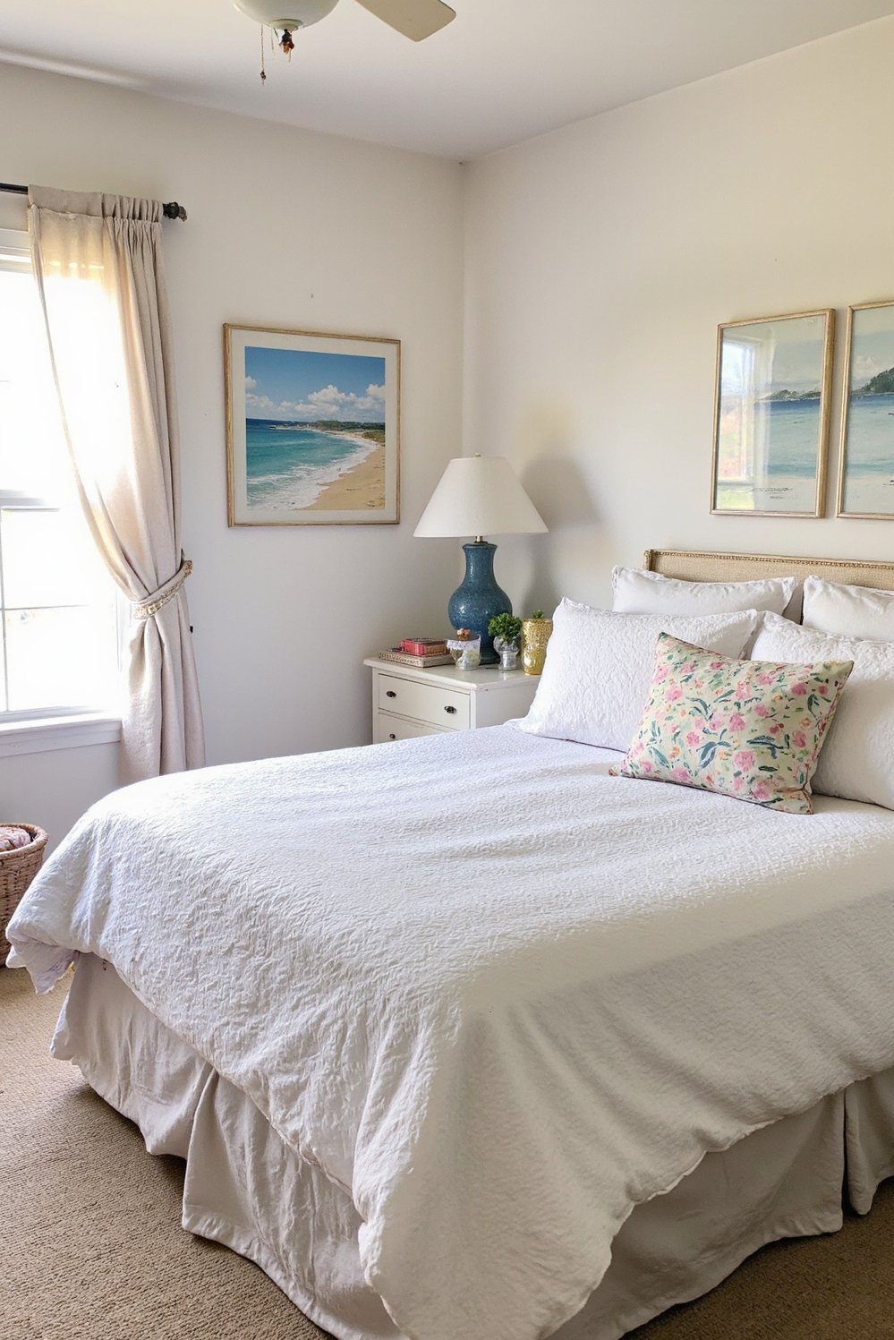 coastal cottage bedroom ideas - Mid-Century Modern Coastal Bedroom Design - Coastal cottage bedroom: a serene escape. This room...
