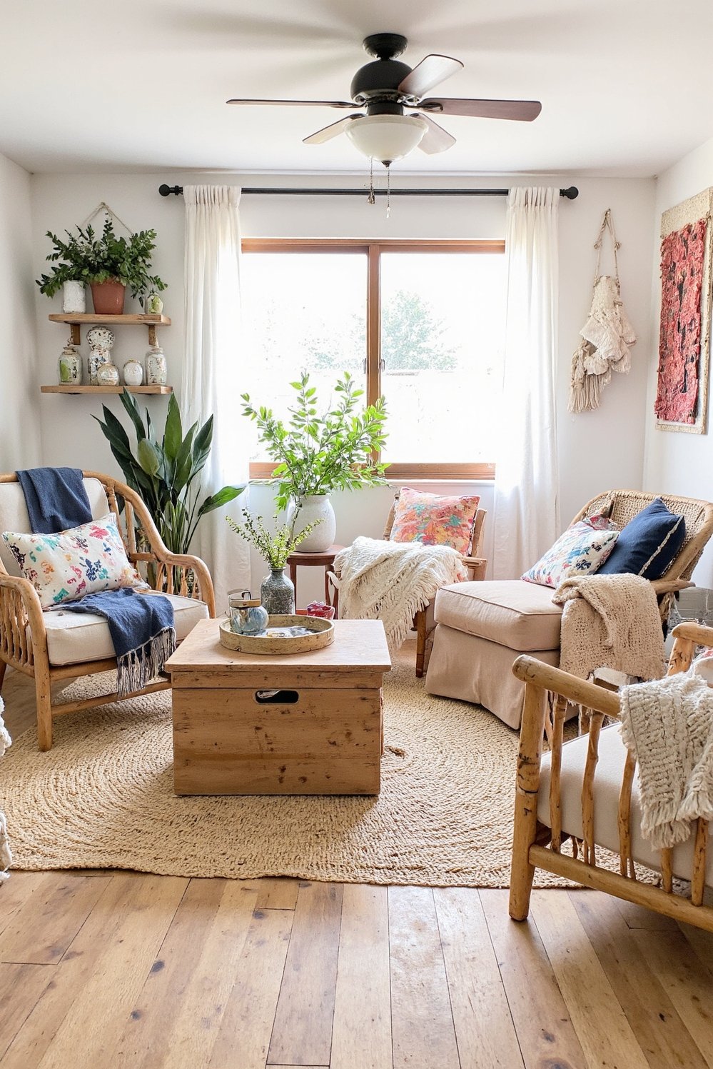 beachy living room ideas - Boho Beachy Living Room: Light Wood & Woven Textures - Beachy living room? I love this relaxed coastal...