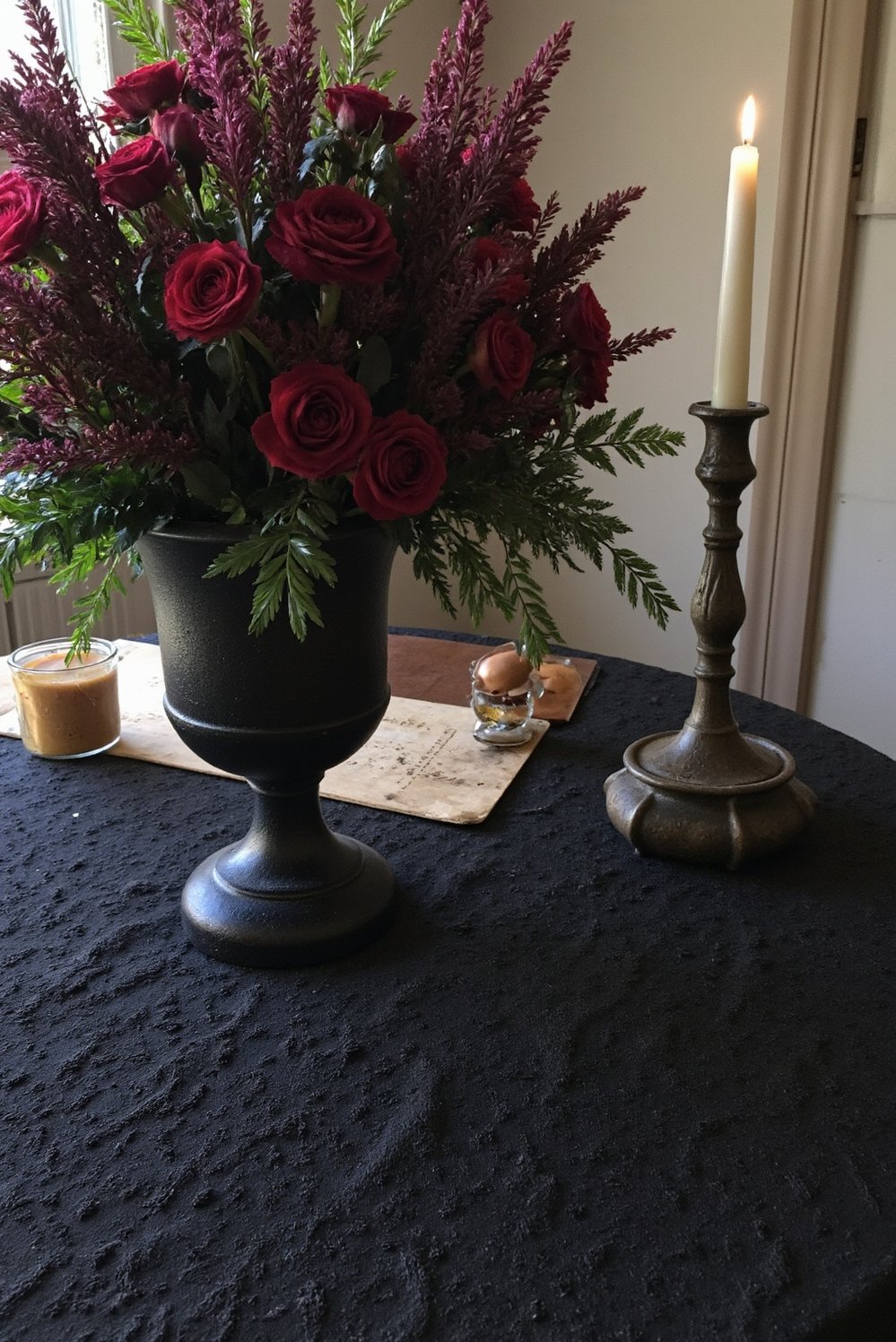 Moody Romantic Wedding Decor - Moody Romantic Decor: Dark Florals & Black Lace - Moody wedding decor ideas: Dark floral arrangements, black...