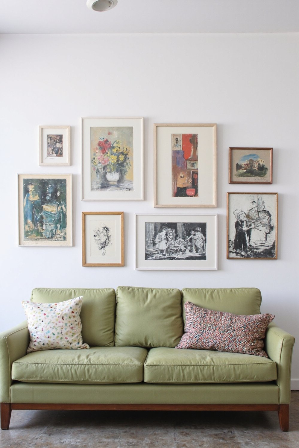 Sage Green Home Decor Ideas - Sage Green Sofa in a Modern Living Room - This contemporary living room is sophisticated and calming....