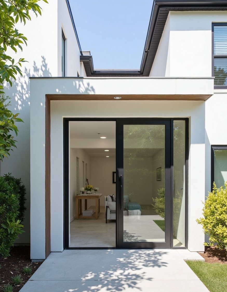 luxury houses entrance - Modern House Facades: Minimalist Entrance Design - Modern house entrance: minimalist design. Clean lines and...
