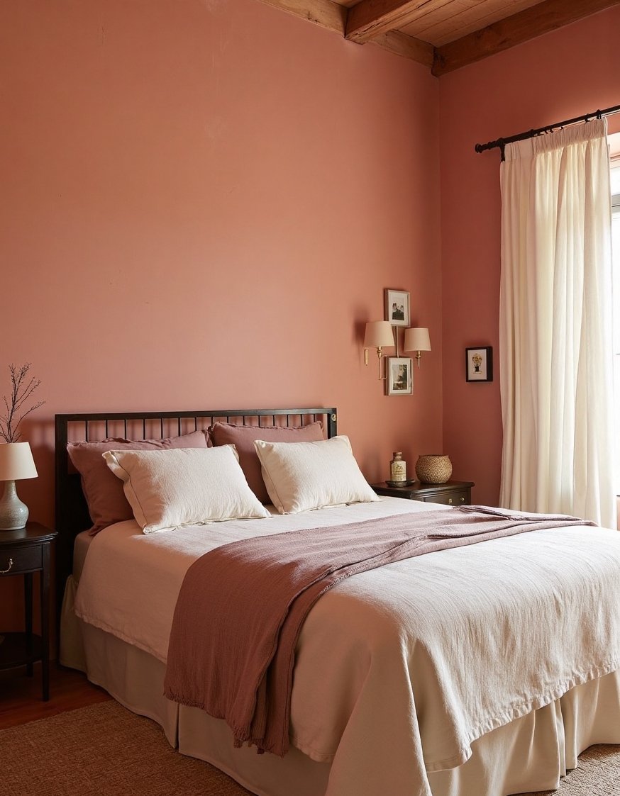 warm bedroom colors ideas - Dusty Rose & Terracotta: Calming Warm Bedroom Hues - Create a warm and inviting bedroom with dusty...