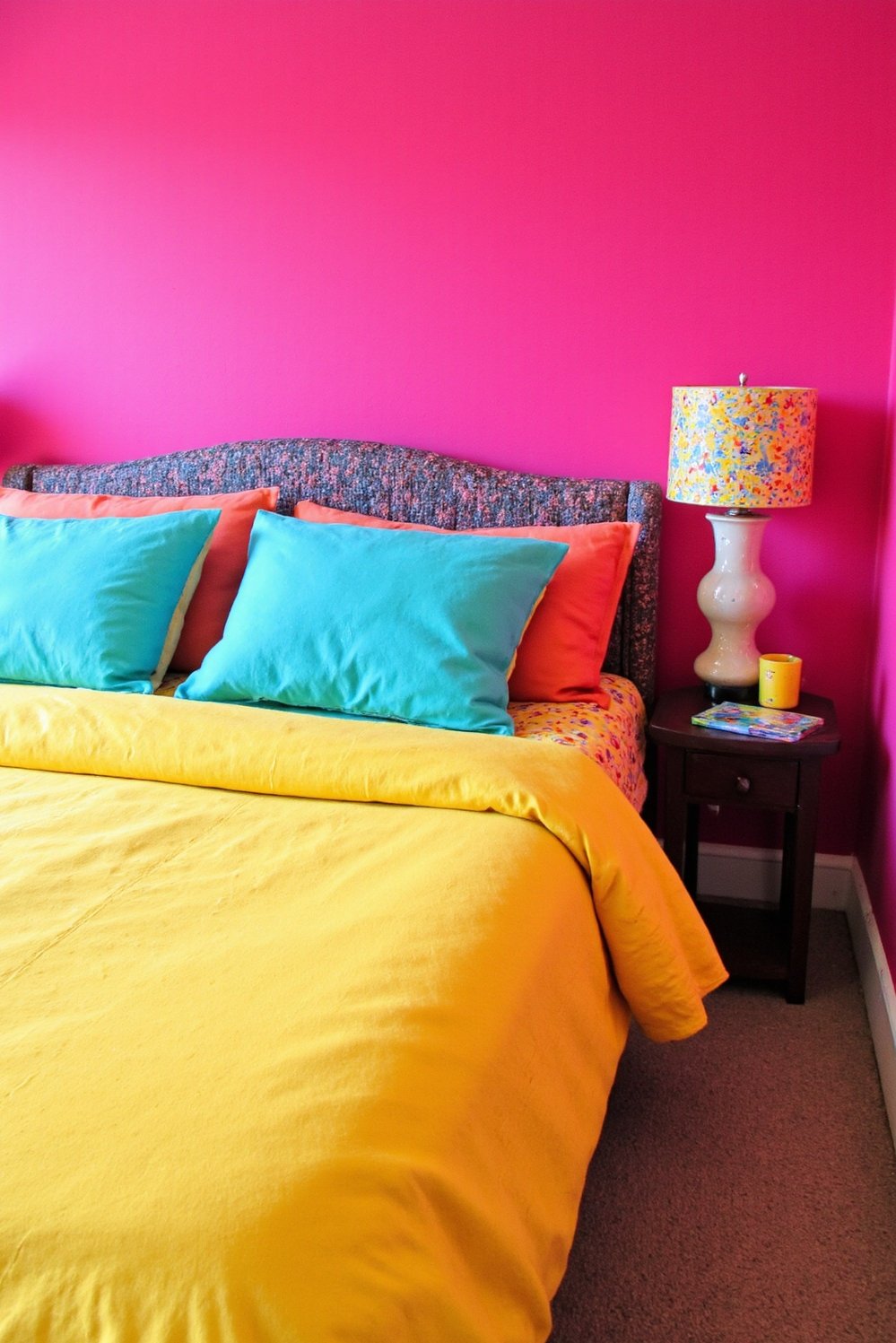 bedroom color combination ideas - Fuchsia, Yellow & Turquoise: Teen's Vibrant Bedroom - This vibrant teen bedroom is bursting with personality!...