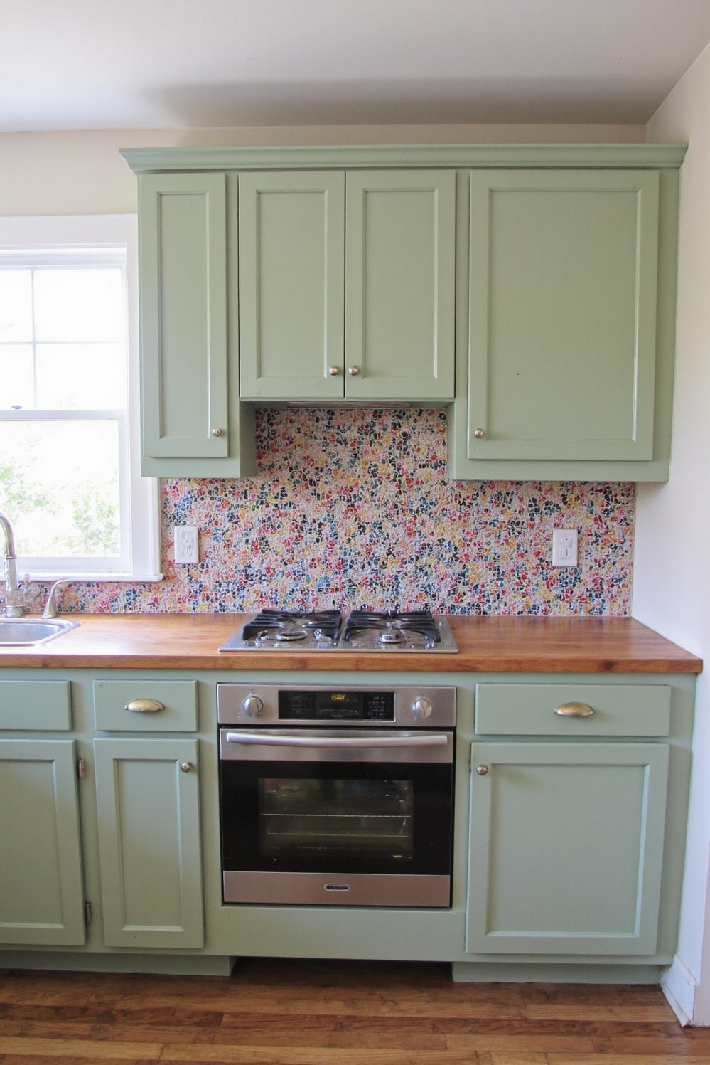 Sage Green Home Decor Ideas - Sage Green Shaker Cabinets: Small Kitchen Design - Small kitchen, big impact! These sage green shaker...