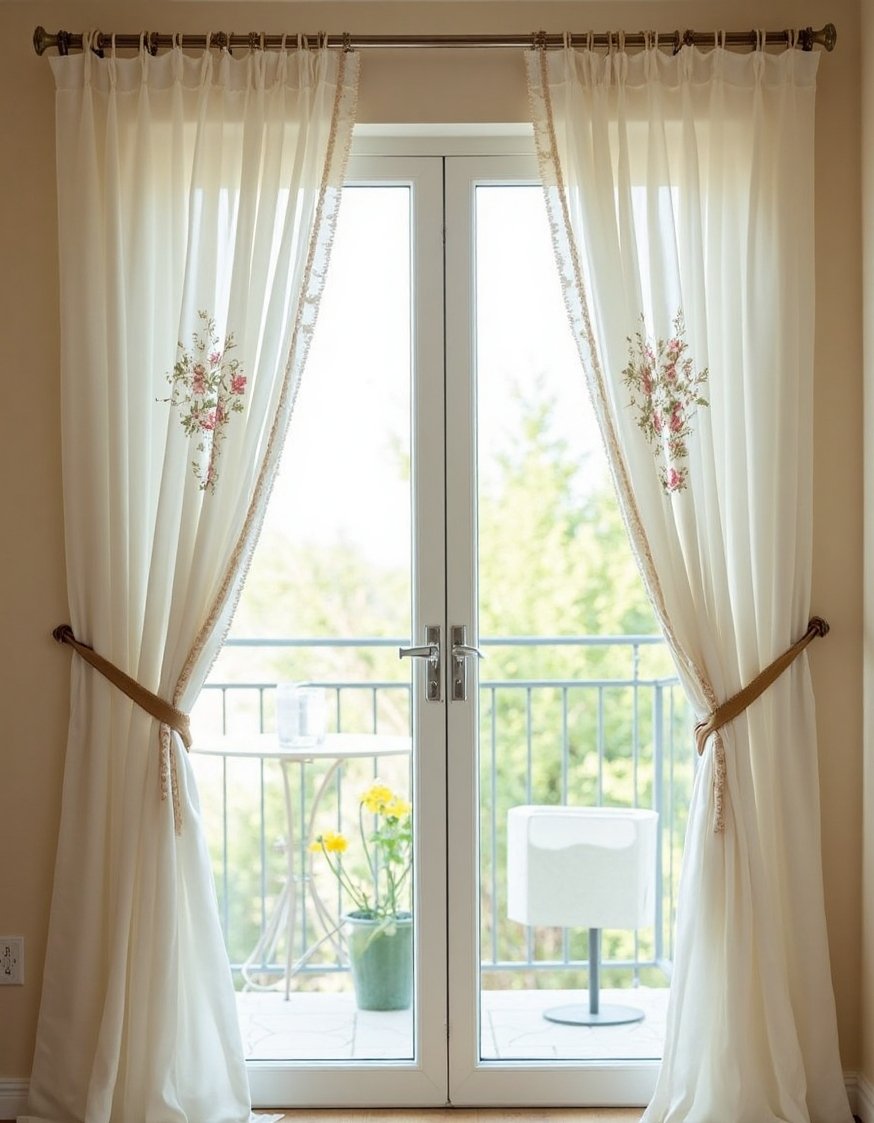 Curtains for Sliding Glass Doors - Floral Embroidered Curtains for Sliding Glass Doors - Romantic bedroom? These elegant floral curtains are perfect...