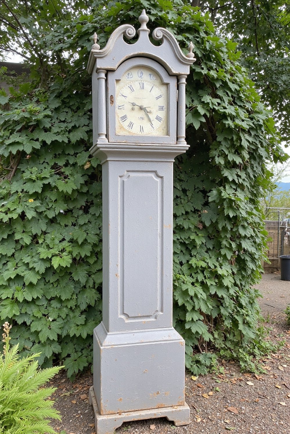 grandfather clock examples - Rustic Grandfather Clock: Ivy-Covered Garden Charm - Rustic grandfather clock in a garden. Ivy climbs...