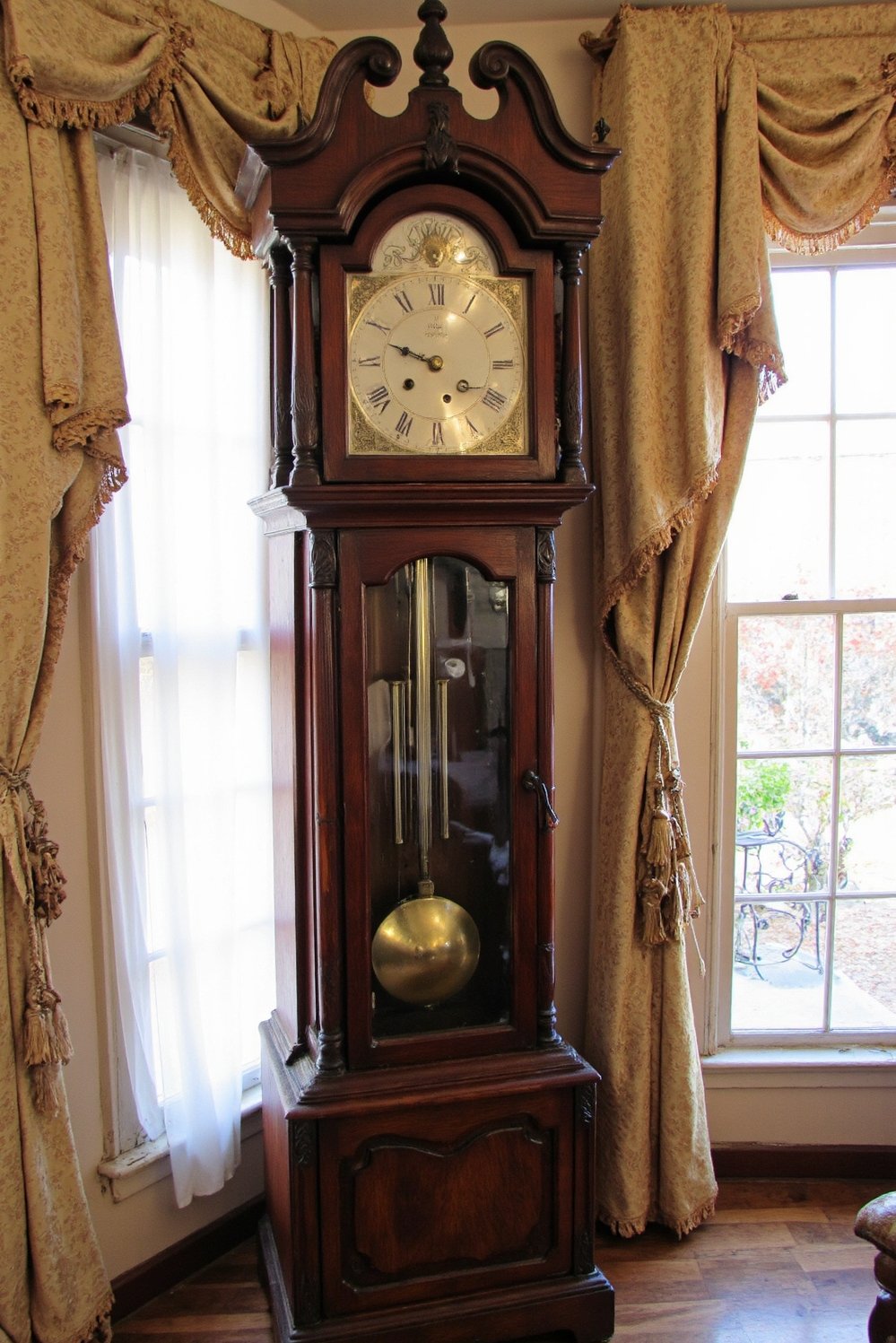 grandfather clock examples - Antique Grandfather Clock: Victorian Elegance - Antique grandfather clock in a Victorian setting. The...
