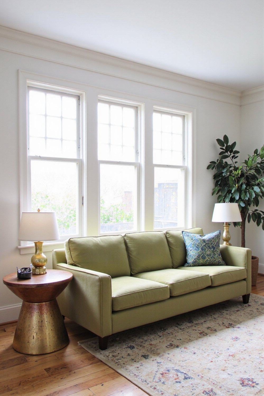 Sage Green Home Decor Ideas - Sage Green Living Room: Natural Light & Warmth - Sage green living room: Natural light streams through...
