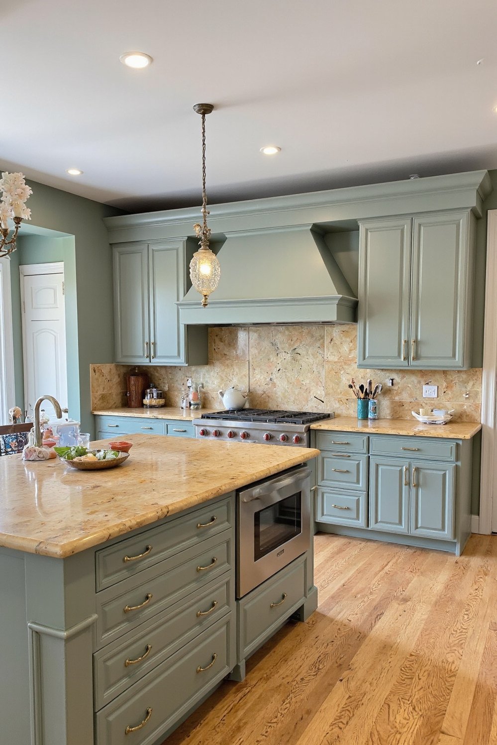 Sage Green Home Decor Ideas - Sage Green Kitchen: Luxury & Calacatta Gold - Sage green kitchen: a dreamy space! I love...