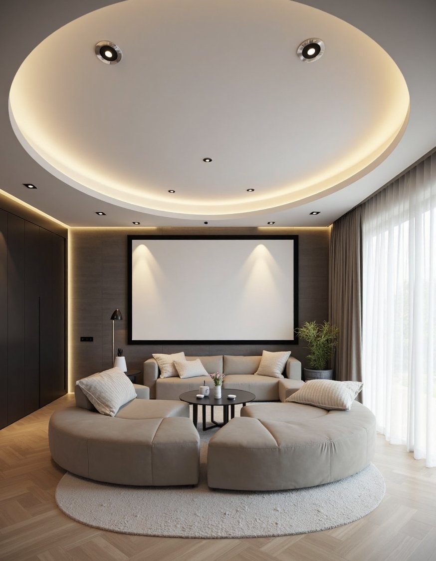 Innovative contemporary ceiling design - Sleek Contemporary Ceiling Design with Hidden Speakers - Modern ceiling design: sleek and minimalist. I love...