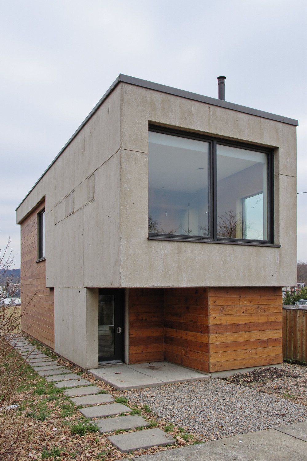 Modern house exteriors - Minimalist House Exterior: Wood, Concrete, Big Windows - Modern minimalist house exterior. I love the clean...