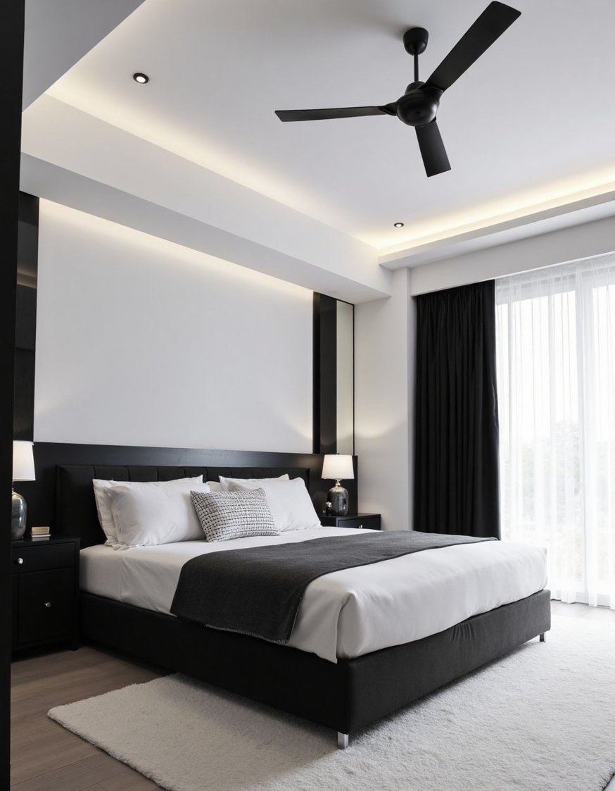 best bedroom color combination ideas - Stylish Black & White Minimalist Bedroom Design - Black and white bedroom: a sophisticated color scheme....