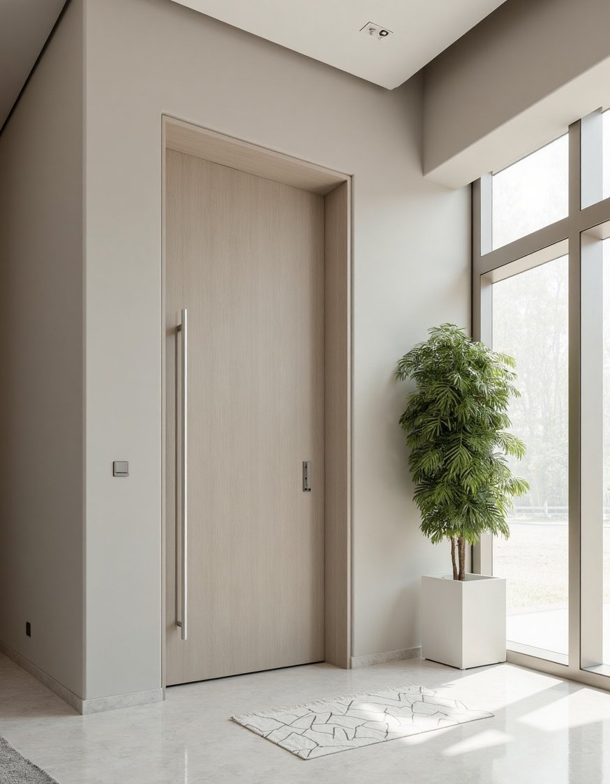 luxury houses entrance - Sleek Modern Entrance: Minimalist Luxury House Design - Sleek, modern luxury house entrance. Clean lines and...