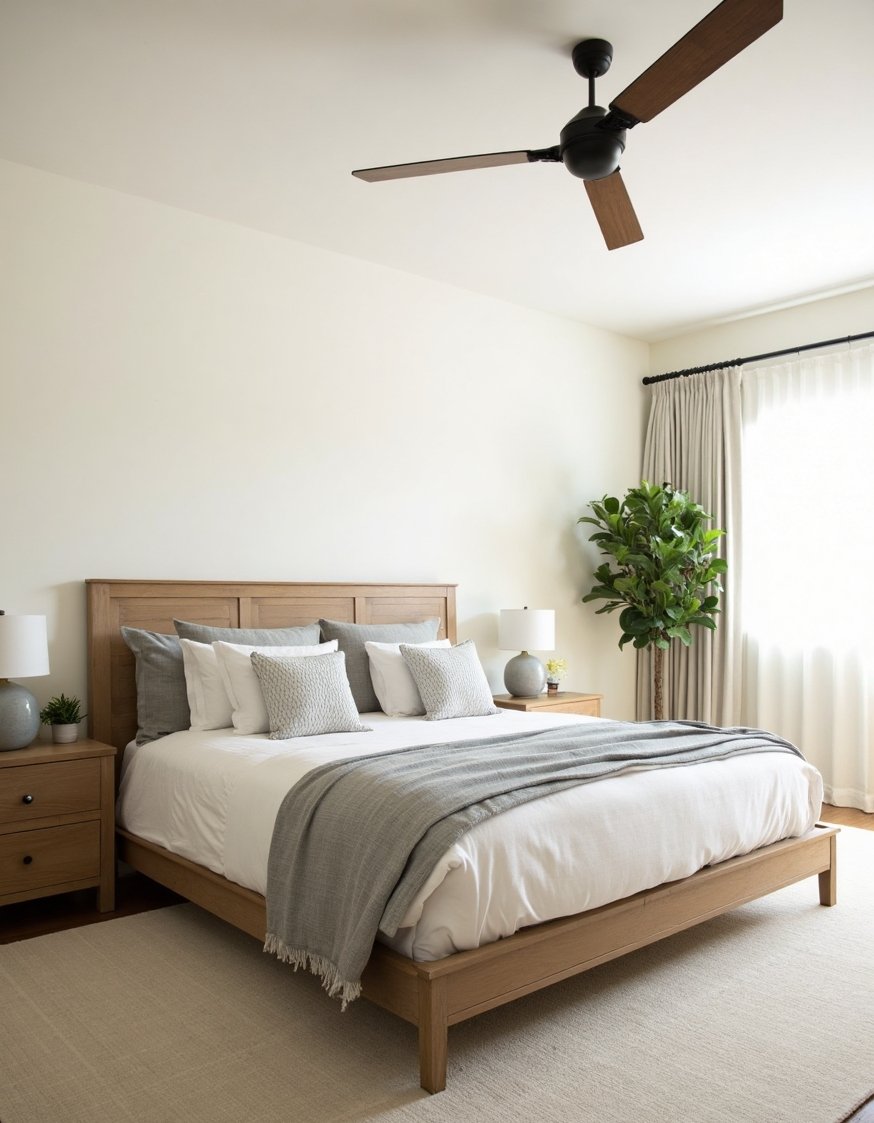 best bedroom color combination ideas - Creamy White & Wood: Modern Farmhouse Bedroom - This modern farmhouse bedroom is calming and sophisticated....