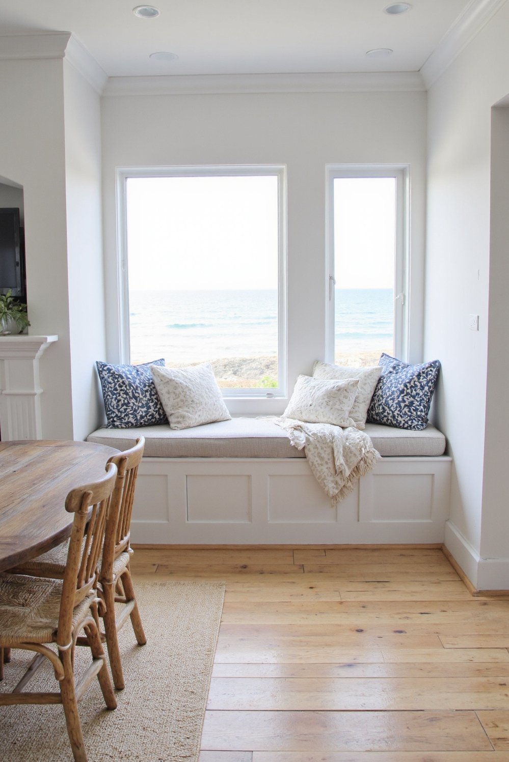 beachy living room ideas - Coastal Living Room: Ocean View & Light Wood Floor - Bright and airy, this modern coastal living room...
