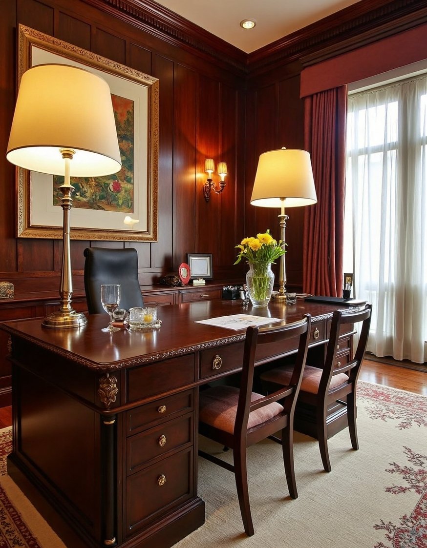 Luxury CEO Office Room - Luxury CEO Office: Curated Antiques & Classic Design - This CEO office is all about classic luxury....