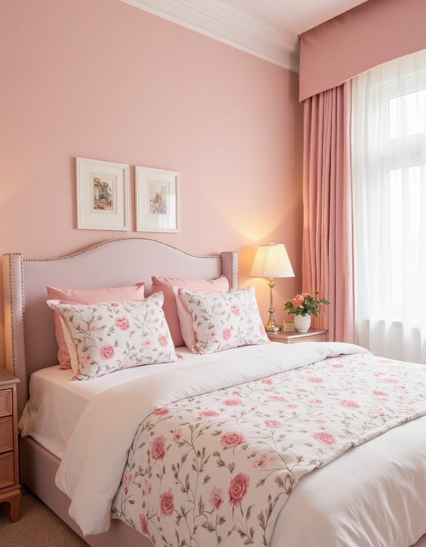 best bedroom color combination ideas - Blush Pink & Rose Gold Romantic Bedroom - Soft blush pink walls create a romantic and...