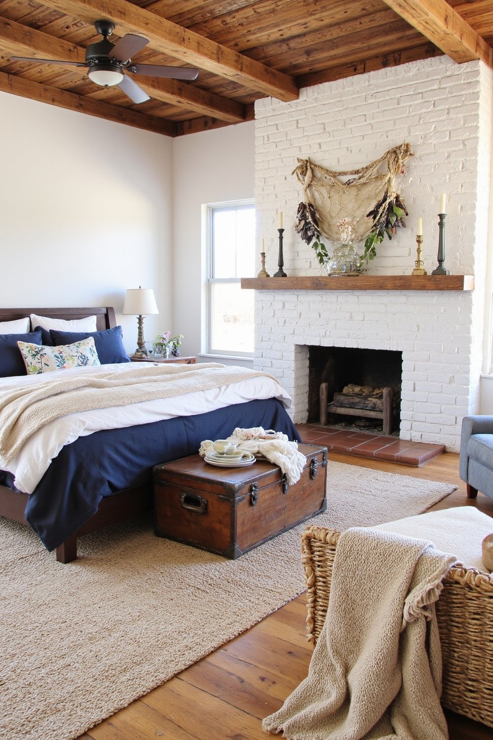 coastal cottage bedroom ideas - Rustic Beachy Bedroom: Modern Coastal Bedroom Decor - Create a cozy coastal cottage bedroom. Exposed wooden...