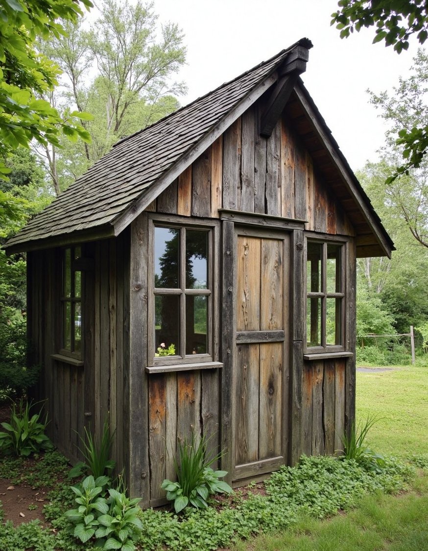 home greenhouse ideas - Rustic Reclaimed Wood Greenhouse Shed Ideas - Rustic greenhouse charm! This shed, built from reclaimed...