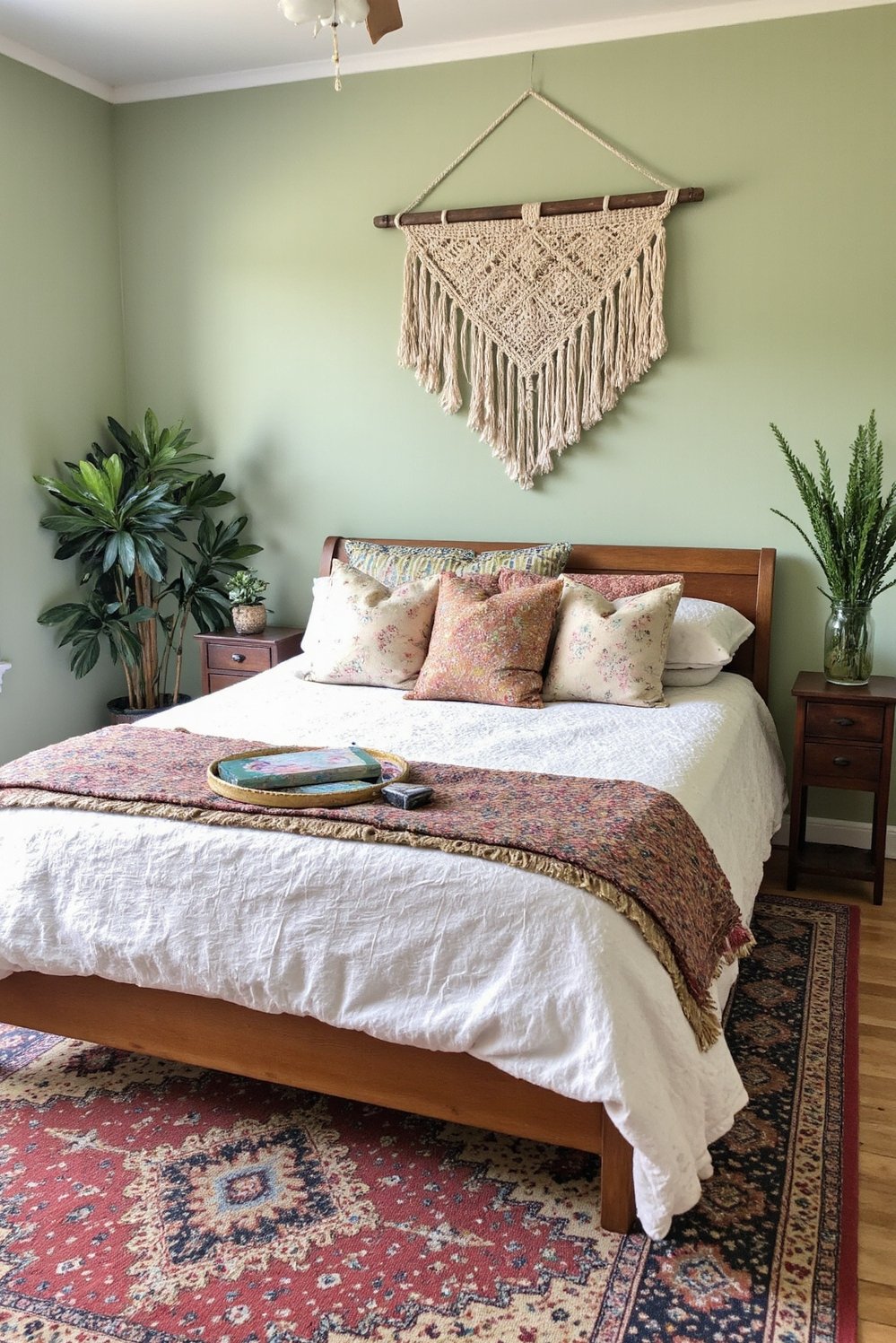 Sage Green Home Decor Ideas - Sage Green Bedroom: Bohemian Style & Cozy Textiles - Sage green bedroom ideas: create a calm, bohemian...