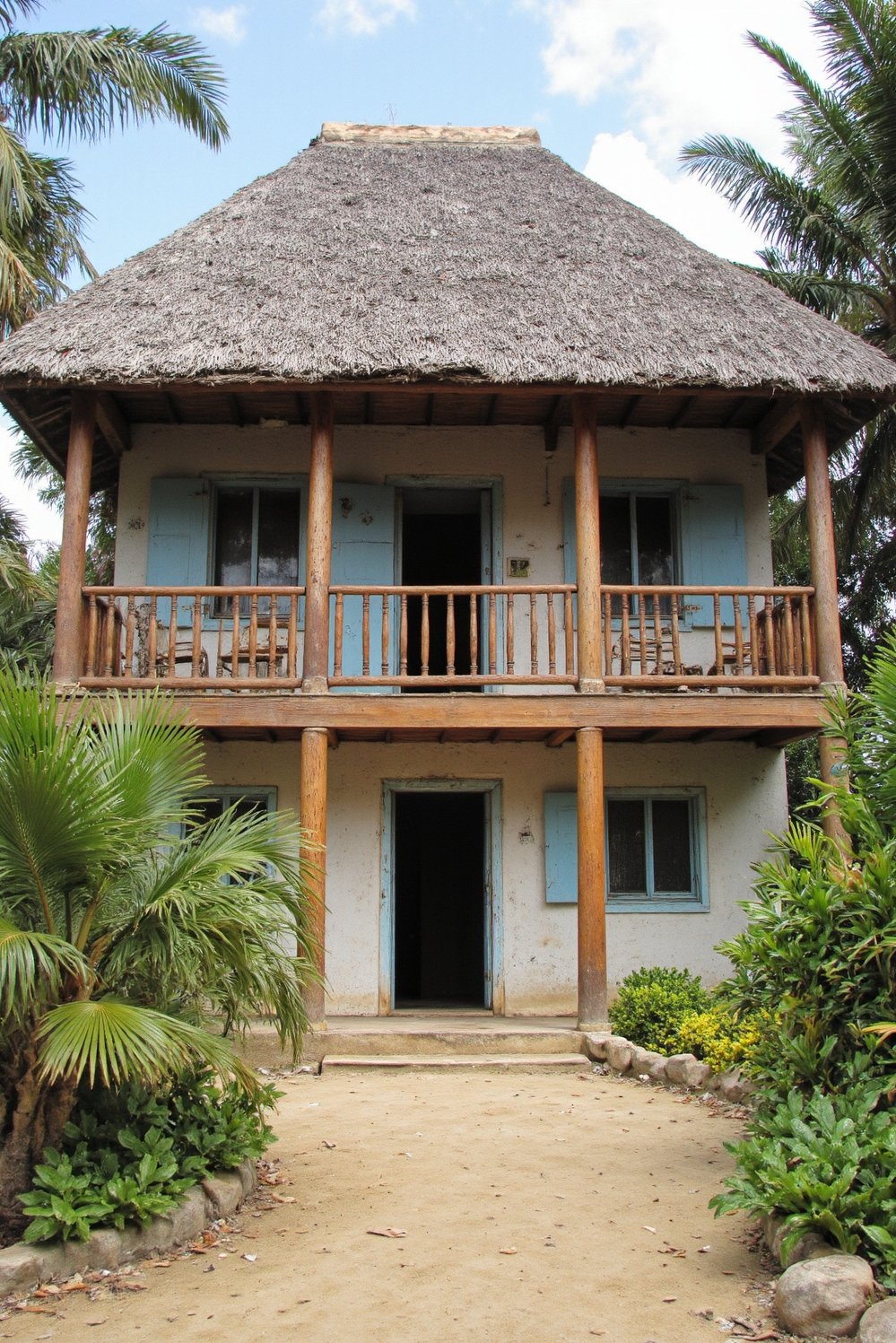 tropical house design ideas - Vintage Tropical House: Thatch Roof & Beach Path - Escape to this vintage tropical beach house! Thatched...