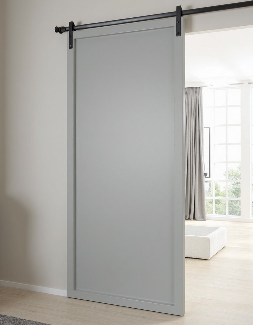 Curtains for Sliding Glass Doors - Neutral Grey Sliding Glass Door Curtains - Sleek, neutral grey curtains: the perfect minimalist sliding...