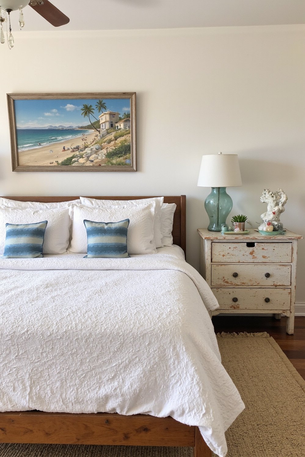 coastal cottage bedroom ideas - Unique Coastal Bedroom: Handmade Decor & Local Art - Coastal bedroom decor: unique and handmade. This bedroom...