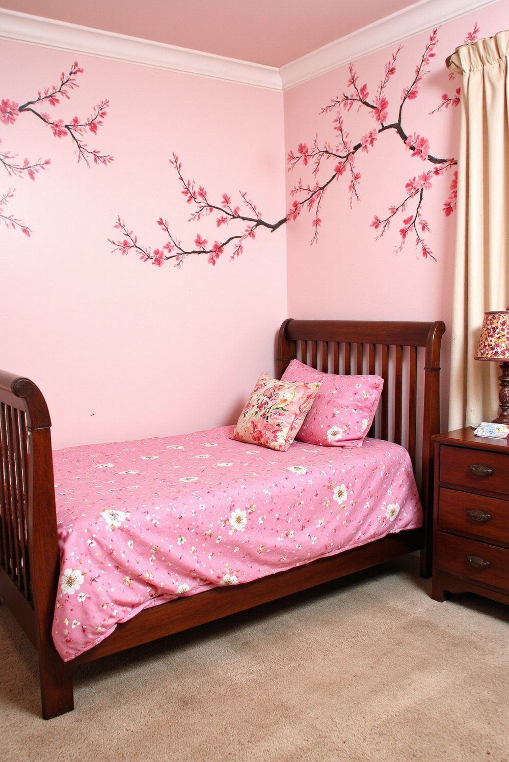 Cherry Bedroom Ideas - Cheerful Cherry Blossom Bedroom for Children - This cheerful cherry blossom bedroom is perfect for...
