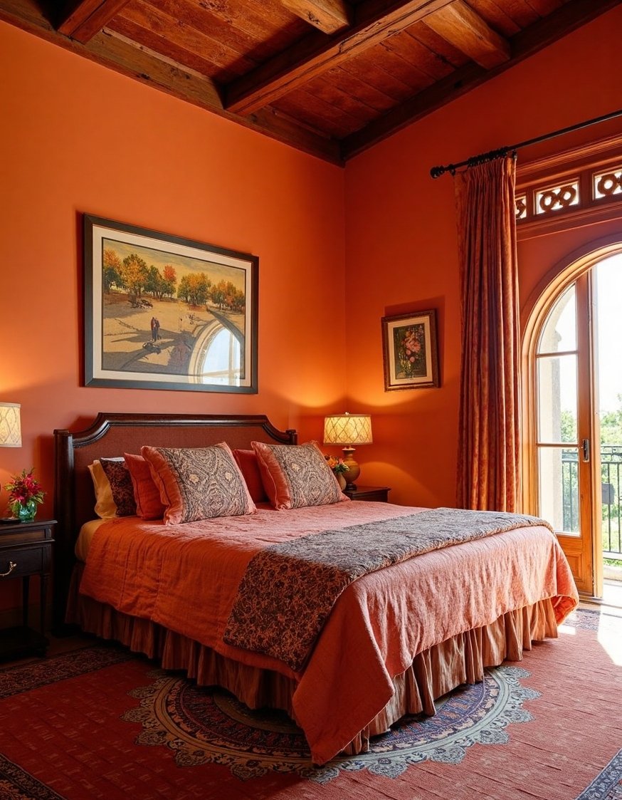 warm bedroom colors ideas - Warm Terracotta & Rich Textiles: Moroccan Bedroom Ideas - Create a warm and inviting bedroom with a...