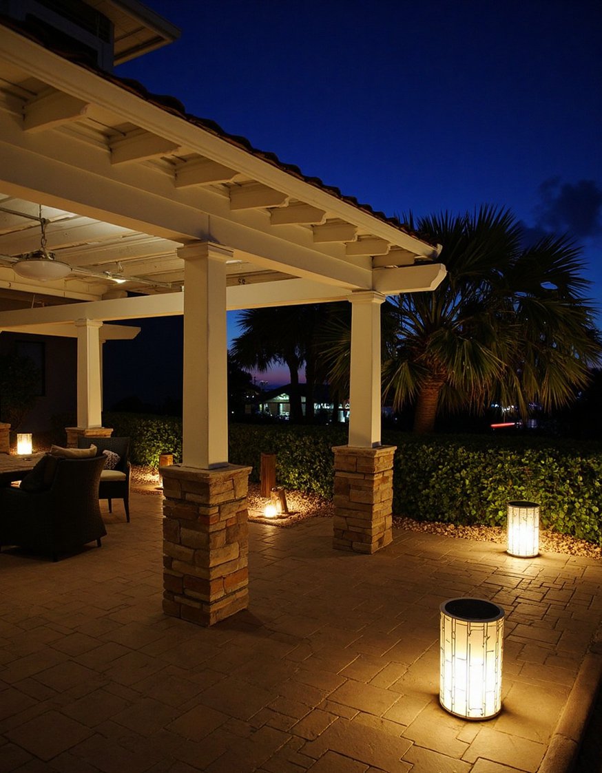 beach hosue patio ideas - Bright Coastal Patio: Solar-Powered Beach House Lighting - Brighten your beach house patio with solar lighting!...