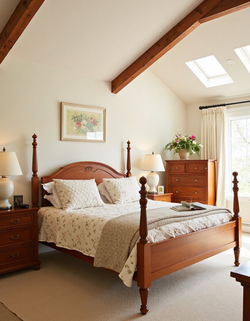 cherry bedroom ideas - Cozy Cottage Cherry Bedroom: Floral & Wood - Cozy cherry bedroom ideas abound! This cottage-style room...