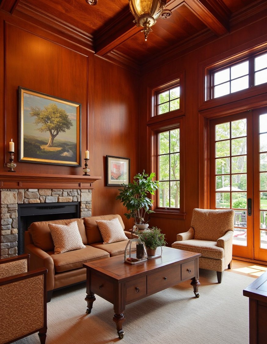 cherry bedroom ideas - Grand Cherry Wood Bedroom with High Ceiling - Dramatic cherry bedroom with high ceilings! The rich...