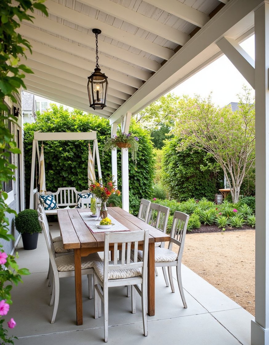beach hosue patio ideas - Rustic Whitewashed Beach House Patio & Garden - Beach house patio ideas: this farmhouse-style patio is...