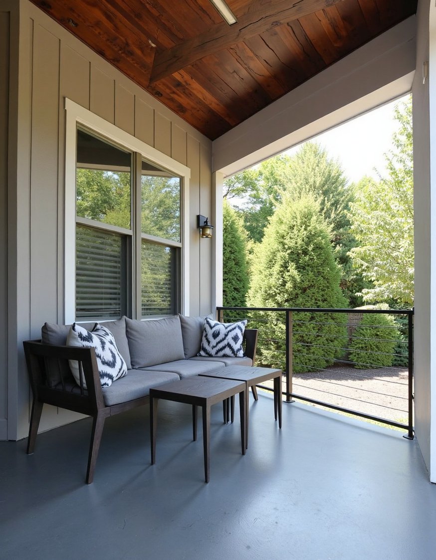 Front porch paint ideas - Sleek Charcoal Grey Concrete Porch Makeover - Upgrade your front porch with a polished concrete...